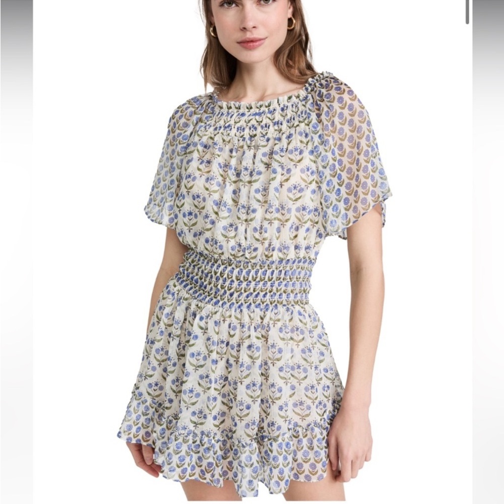 MISA Los Angeles off the shoulders ruffle Severine Dress